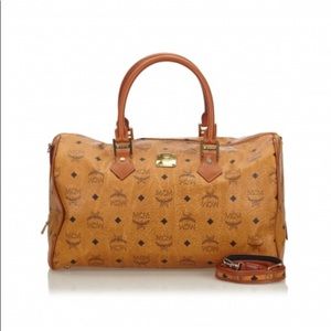 MCM LEATHER BOSTON BAG